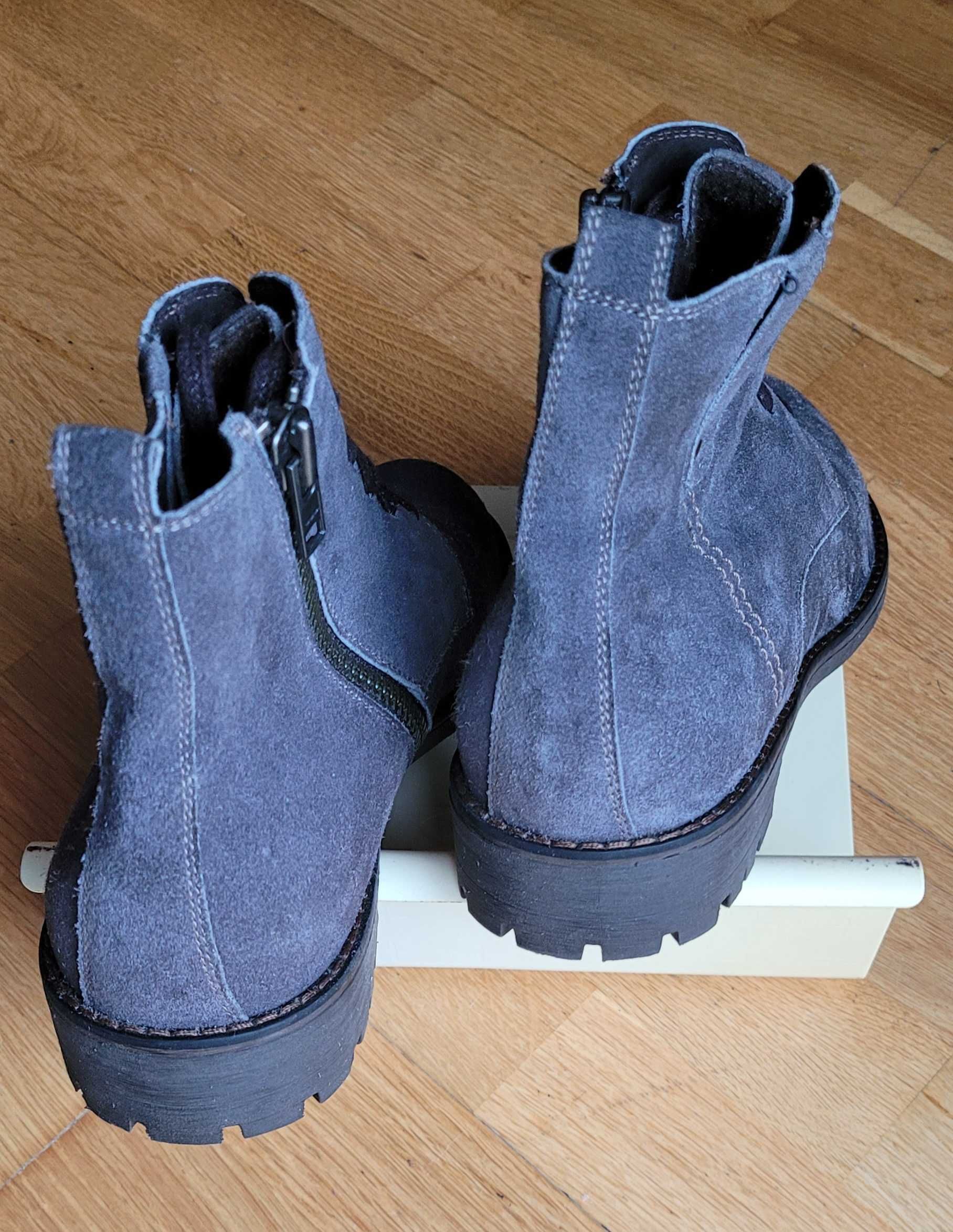 Gino Rossi trzewiki buty za kostkę z zamkiem grafit r. 42
