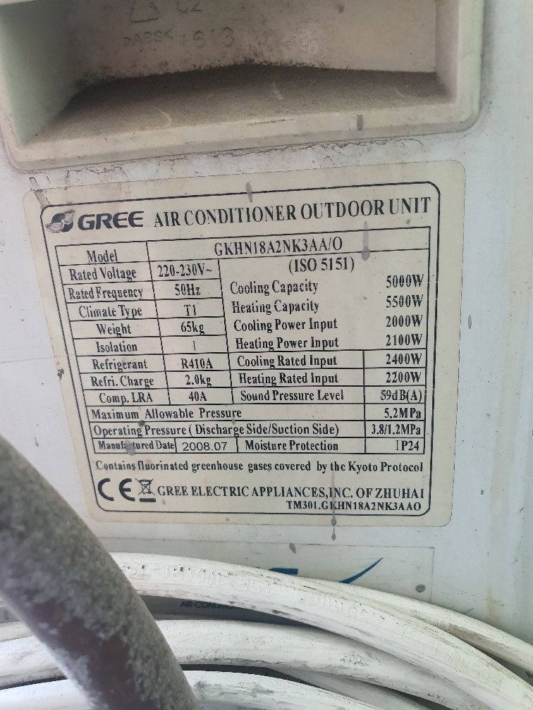 Klimatyzacja GREE 5.5kw grzanie chłodzenie MOCNA