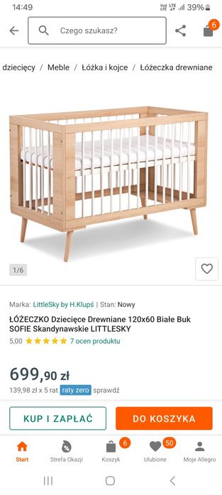 Łóżeczko Klupś sofie w idealnym stanie