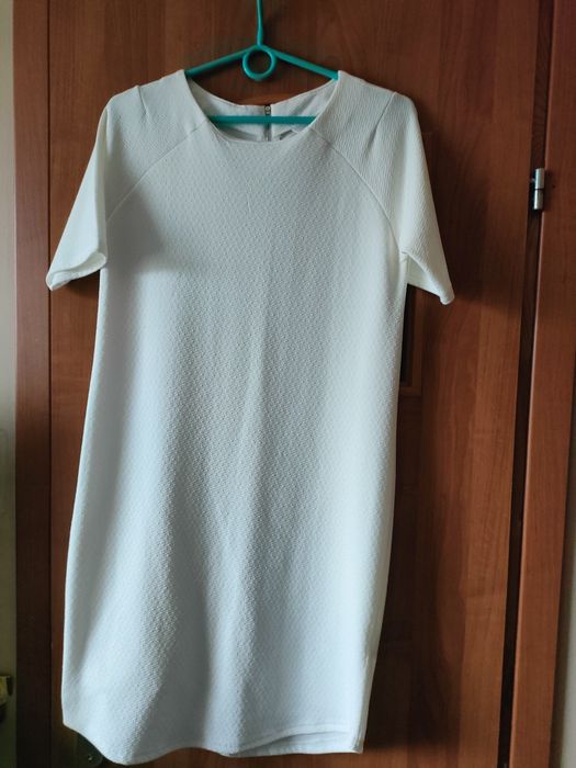 Sukienka tunika luźna ciążowa ecru elastyczna 36