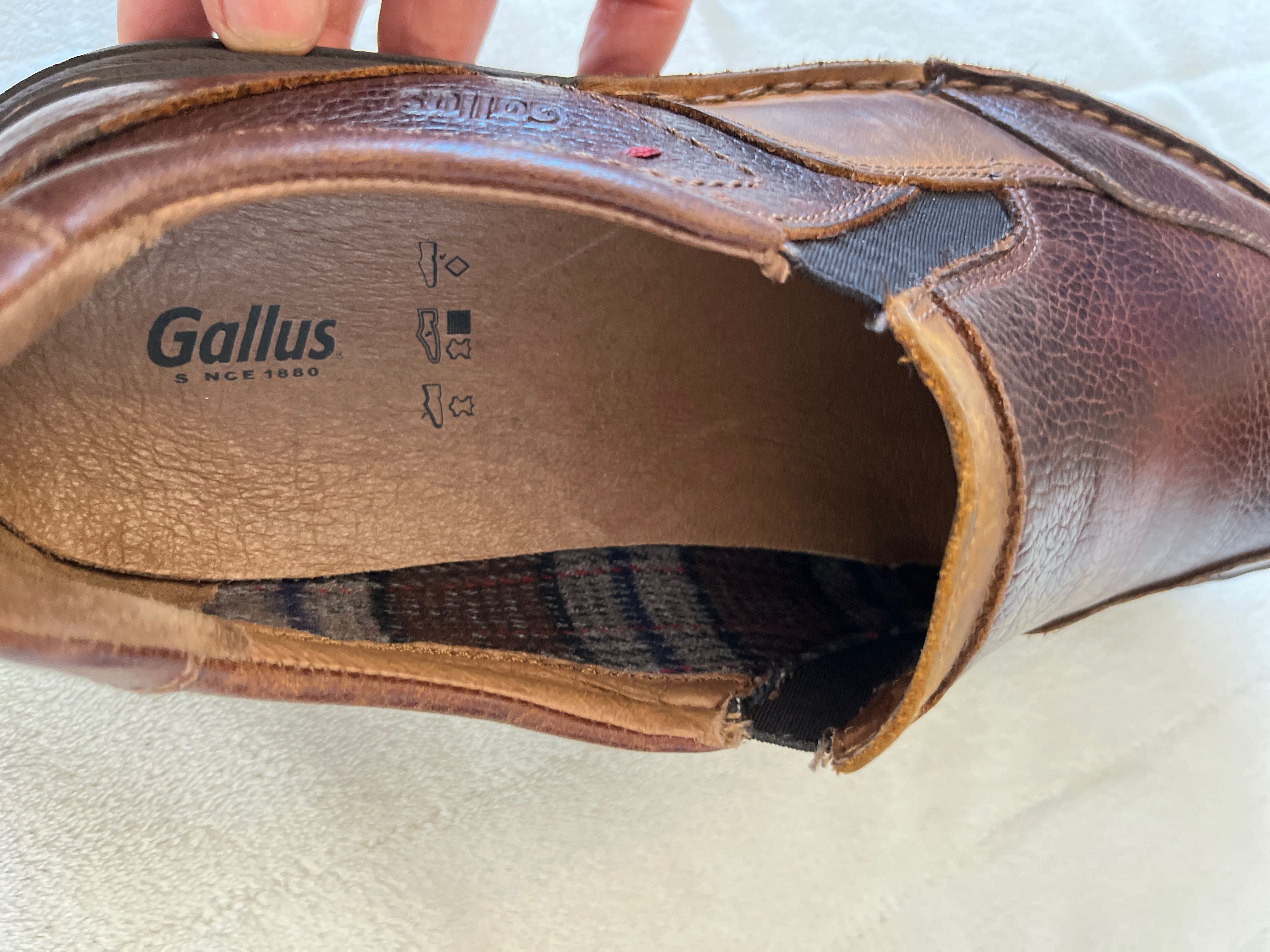 Gallus męskie skórzane mokasyny Slip-On rozmiar 44