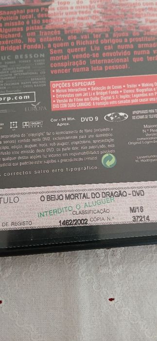Dvd O beijo mortal do dragão, original