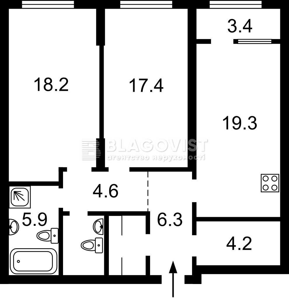 Продаж 2-к квартири, 85м2, ЖК "Новий Автограф" будинок 1.