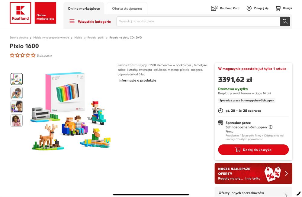 Klocki Magnetyczne Pixio, idealne na prezent. 1600 sztuk Minecraft