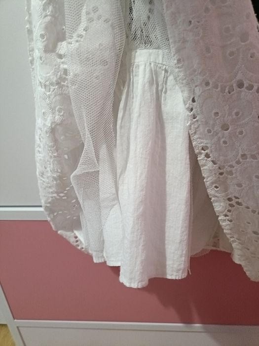 Biała sukienka 140 koronkowa koronka boho