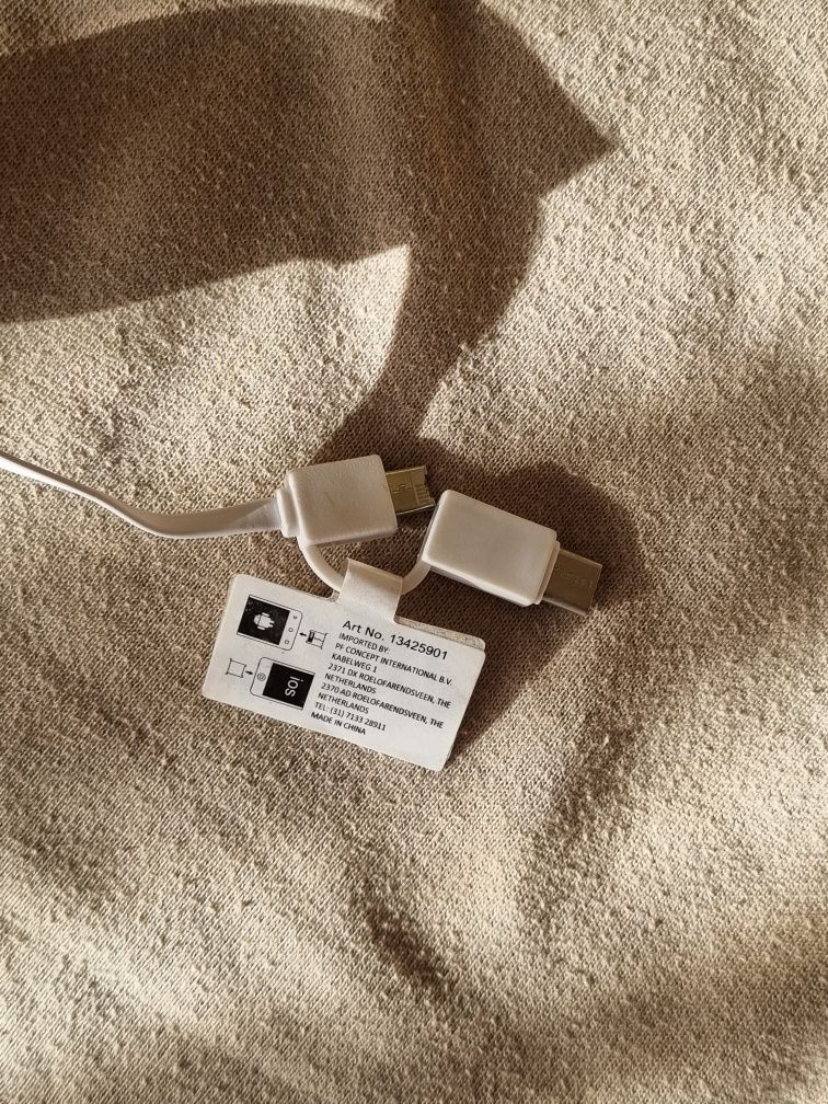 Zestaw kabli kabel Lightning USB micro usb c apple bransoletka kabelek