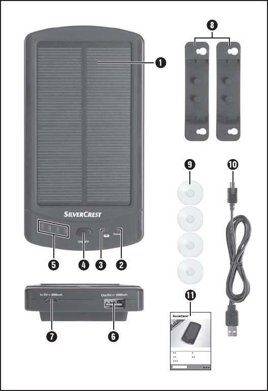 Сонячний зарядний пристрій павербанк SilverCrest SLS 2200 C2