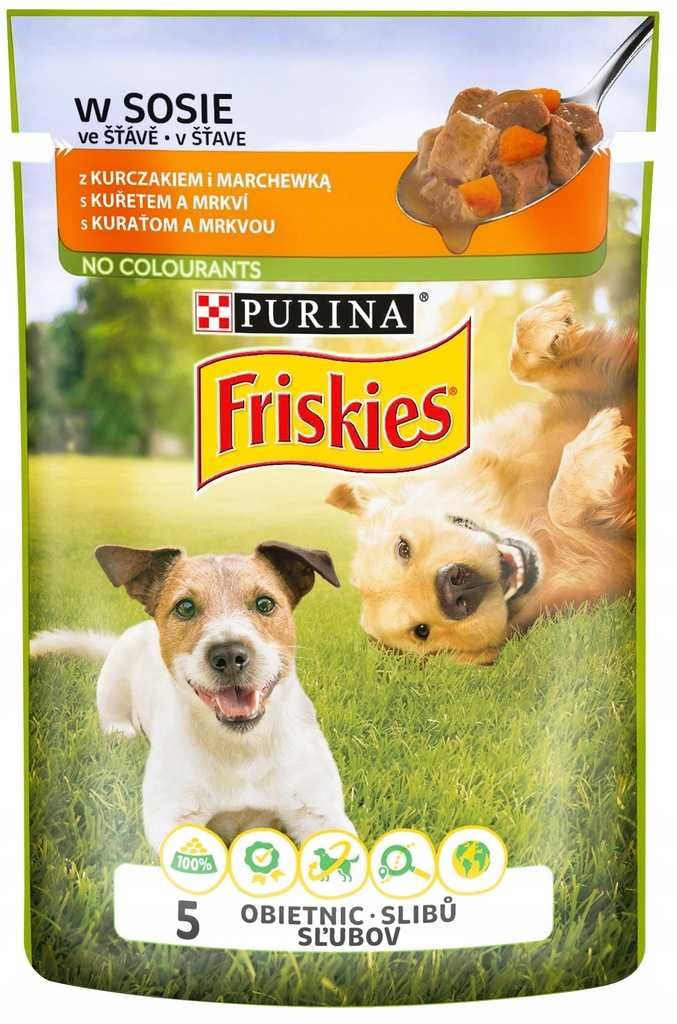 Karma dla psa Purina Friskies Adult Kurczak Marchew 20x100g