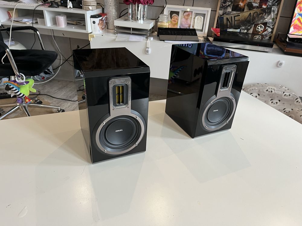 Kolumny Philips mcd 716 , piano black , wstega , super stan