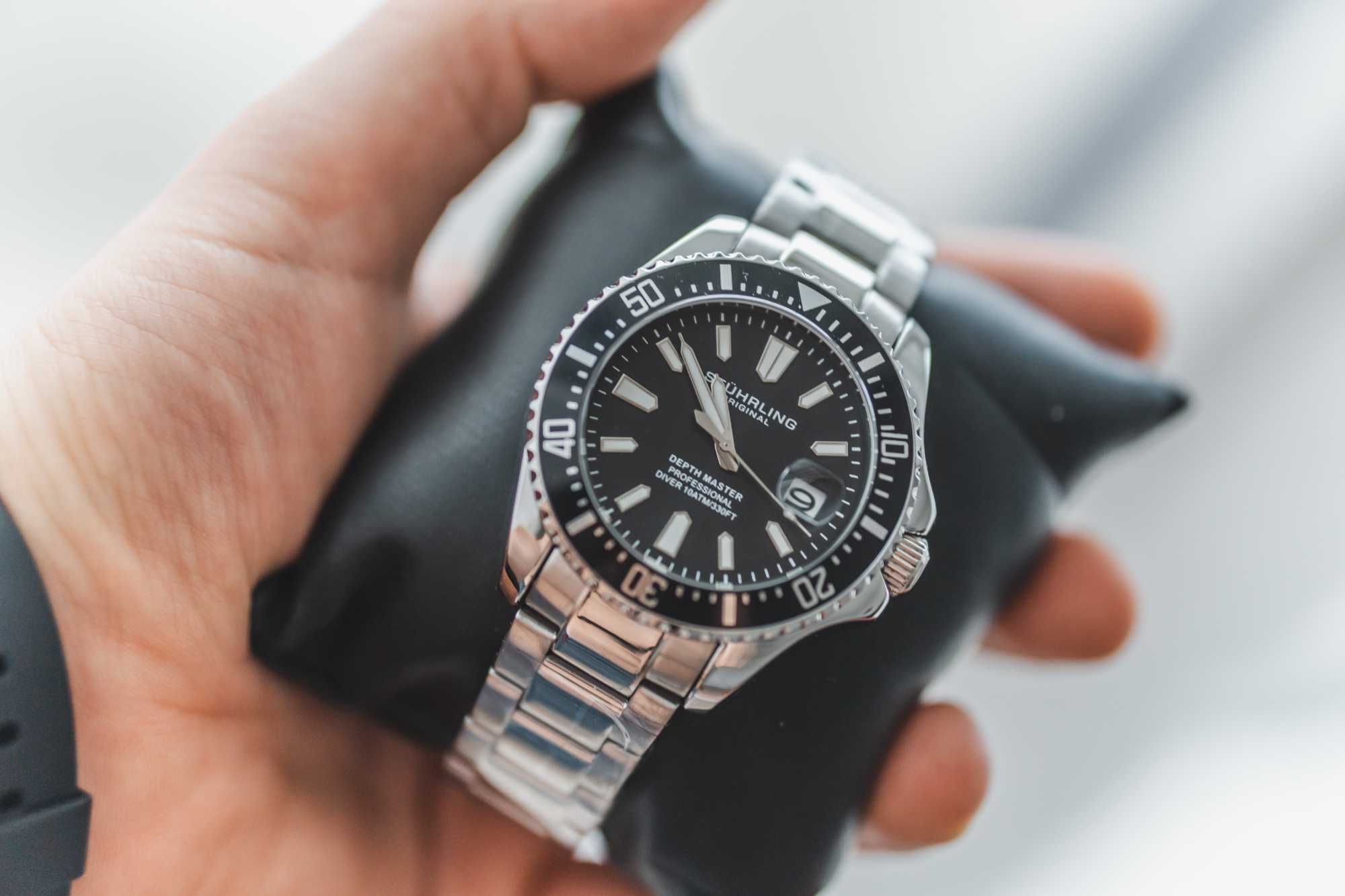 Nowy Zegarek Stührling Original Depthmaster 3950A Diver czarny