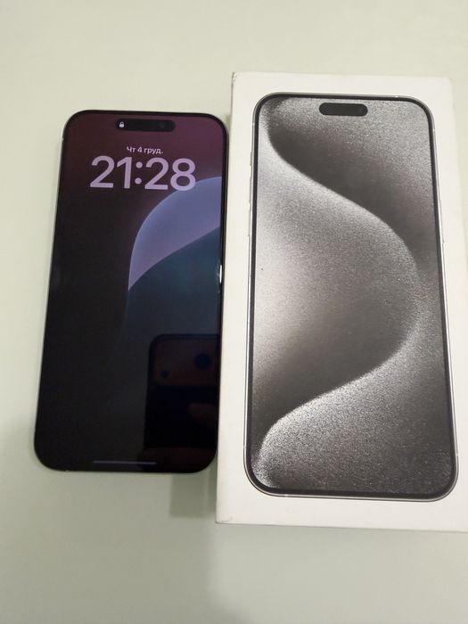 Продам телефон iPhone 15 Pro Max white titanium 256 gb never lock