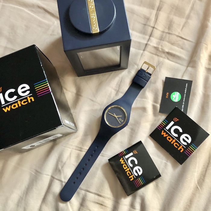 IceWatch zegarek granatowo zloty na gumowej bransolecie