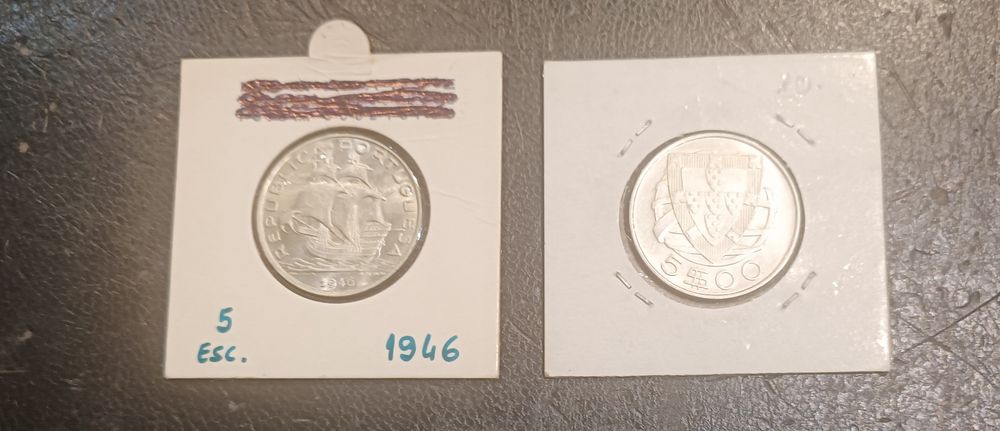 Moedas 5 escudos 1946 prata