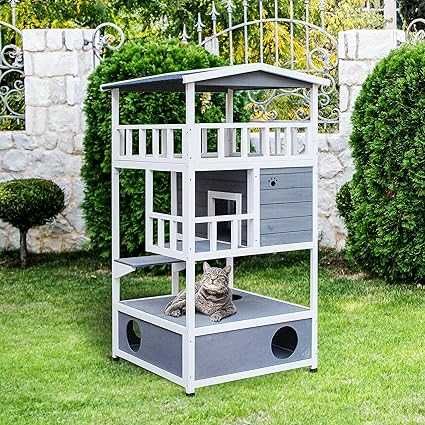 NOVO - Casota de Gato para Interior e Exterior em Madeira