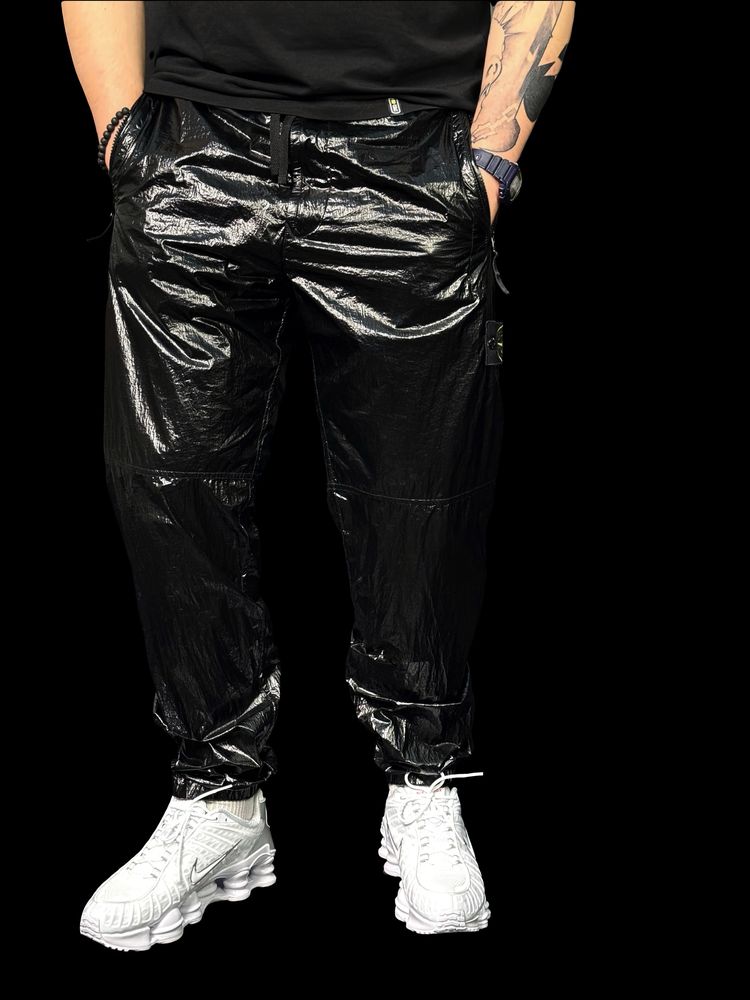 stone island crinkled panelled track pants оригинал