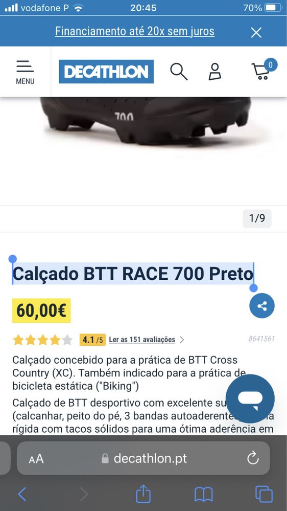 Calçado BTT XC 100 black Rockrider
