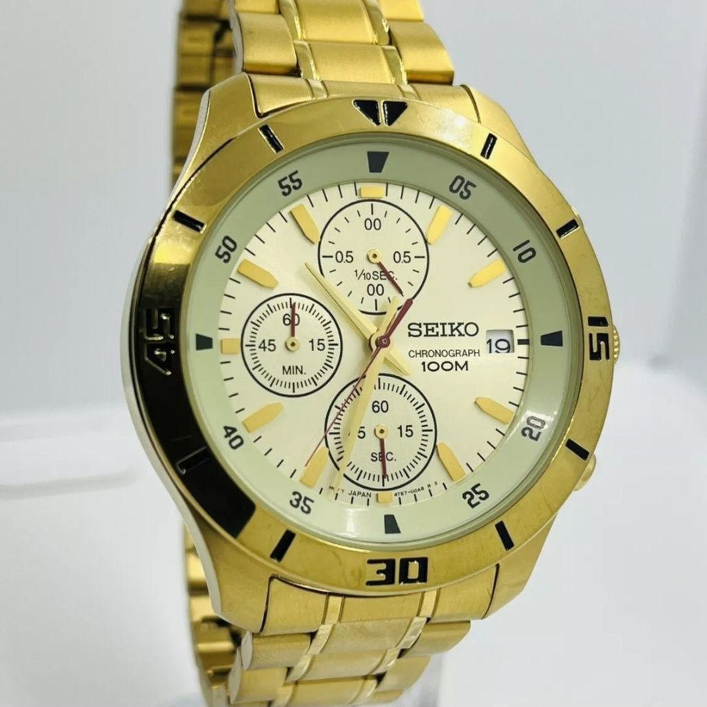 Piękny zegarek SEIKO WR100 chronograph SKS397P1 nową bateria