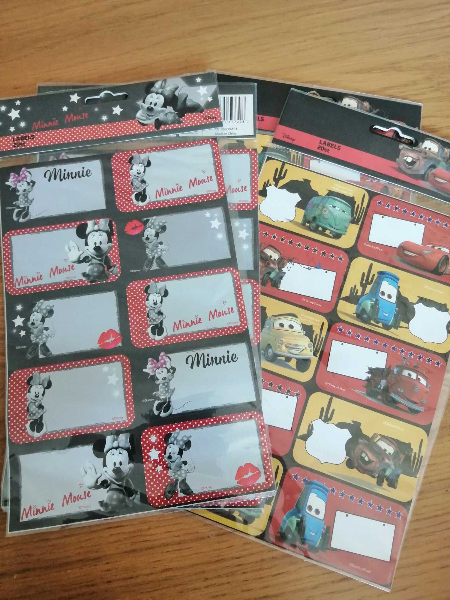 20 Etiquetas Minnie e Cars