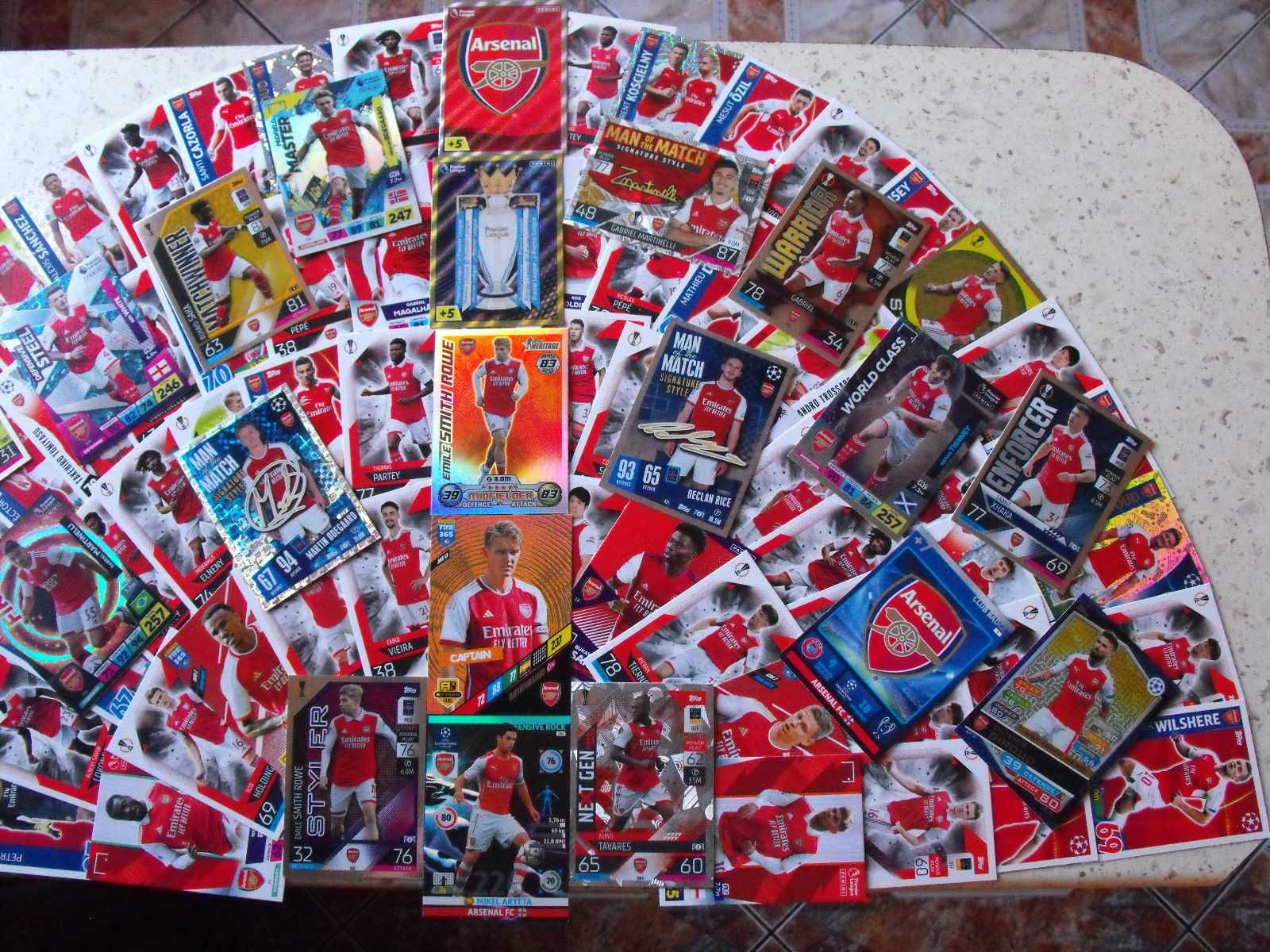 ARSENAL FC karty piłkarskie, zestaw 90 kart.