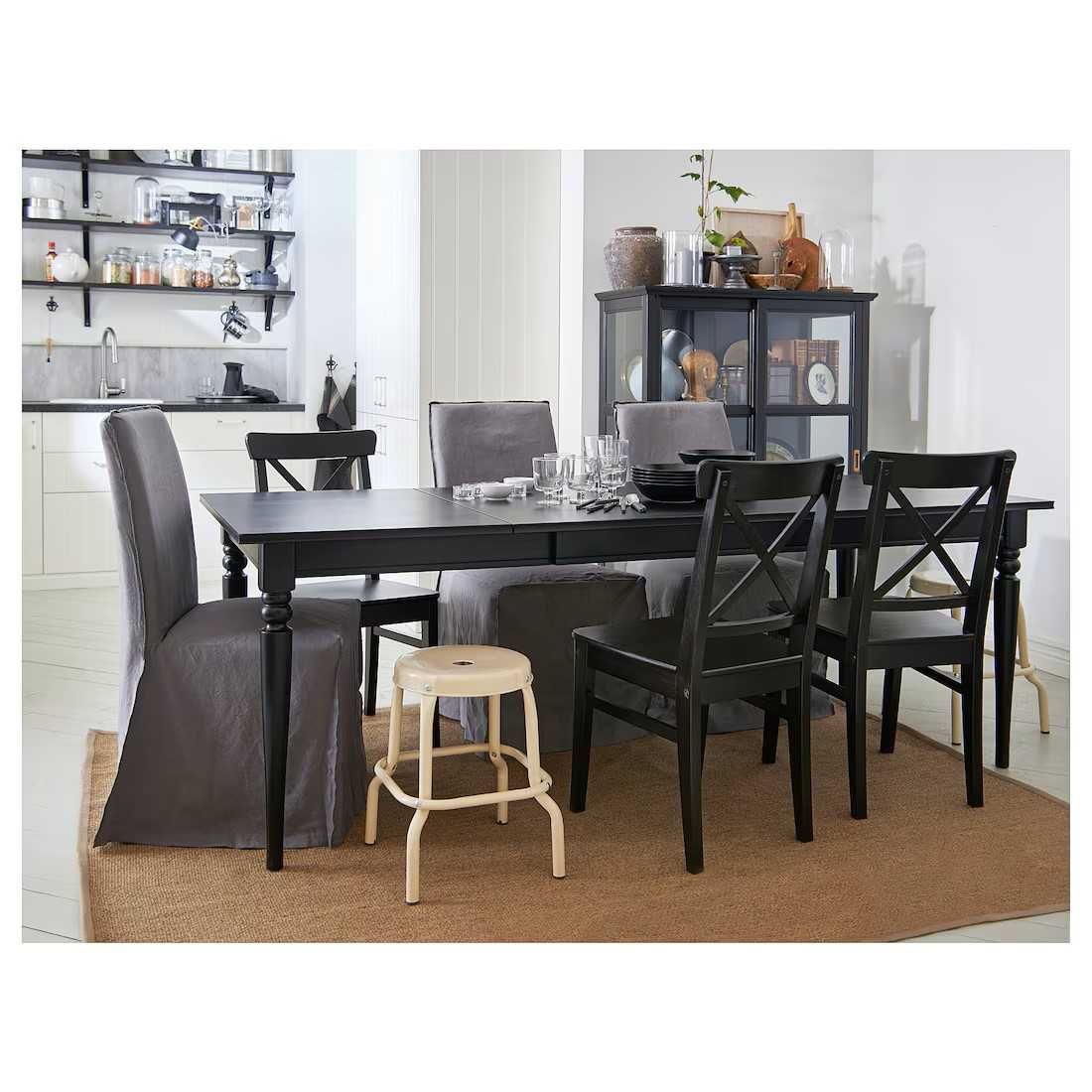 INGATORP Stół rozkładany czarny 155/215x87 Nowy w kartonie Okazja IKEA