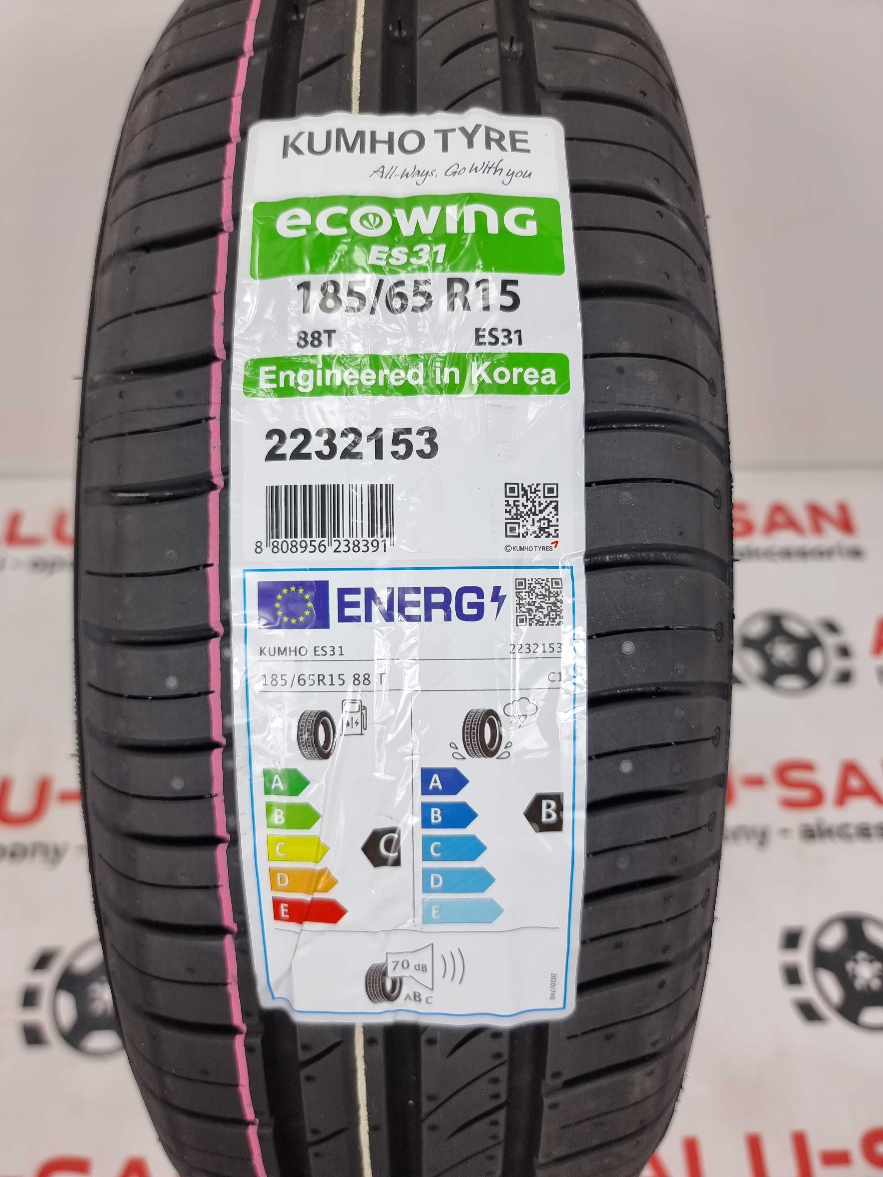 NOWE letnie OPONY 185/65R15 - KUMHO ECOWING ES31 - Montaż Gratis