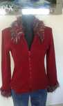 Rozpinany sweter z futerkiem S/M