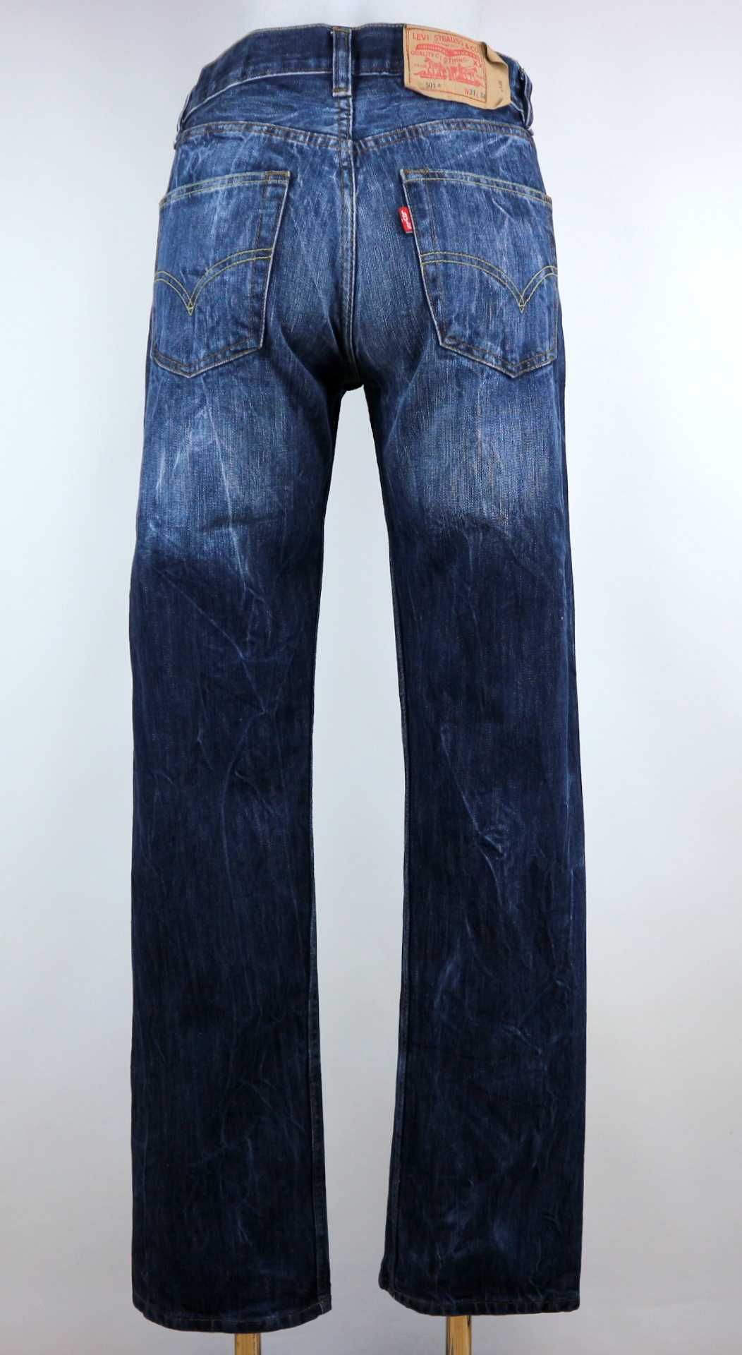 Levis 501 spodnie jeansy W31 L34 pas 2 x 39 cm