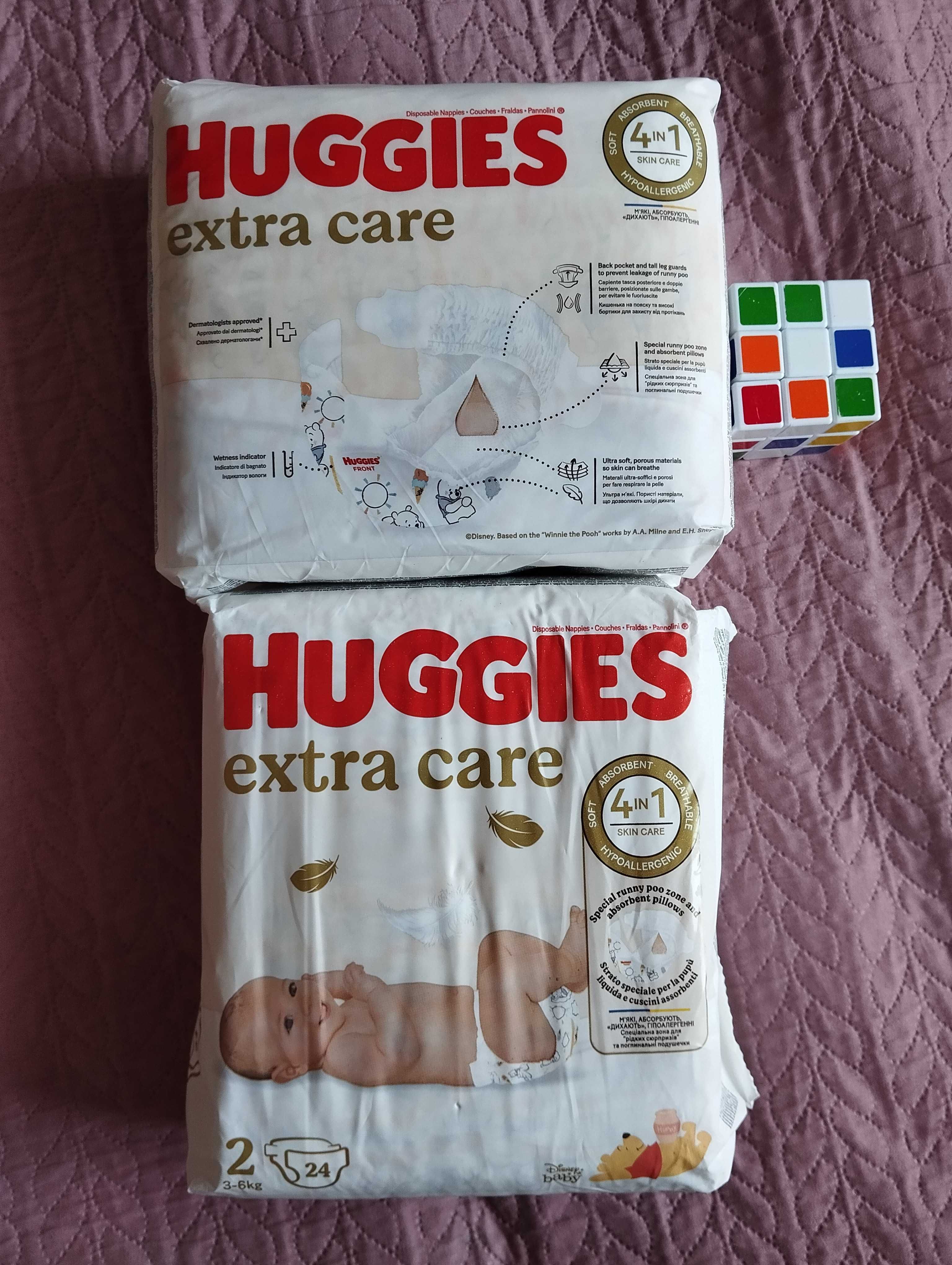 Підгузки Huggies extra care 2 (24шт) дитячі памперси