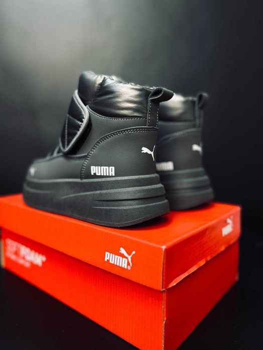 Зимние женские дутики пума  серые супер тёплые дутиши puma на меху