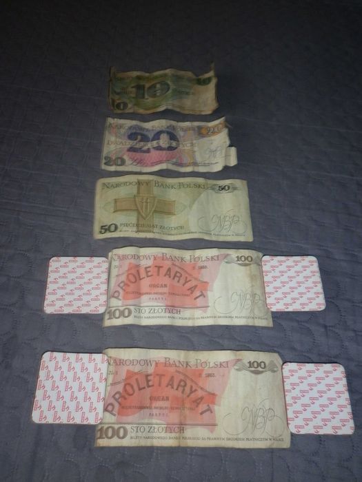 Banknoty z PRL-u zestaw 10 banknotów 10,20,50,100,200zł