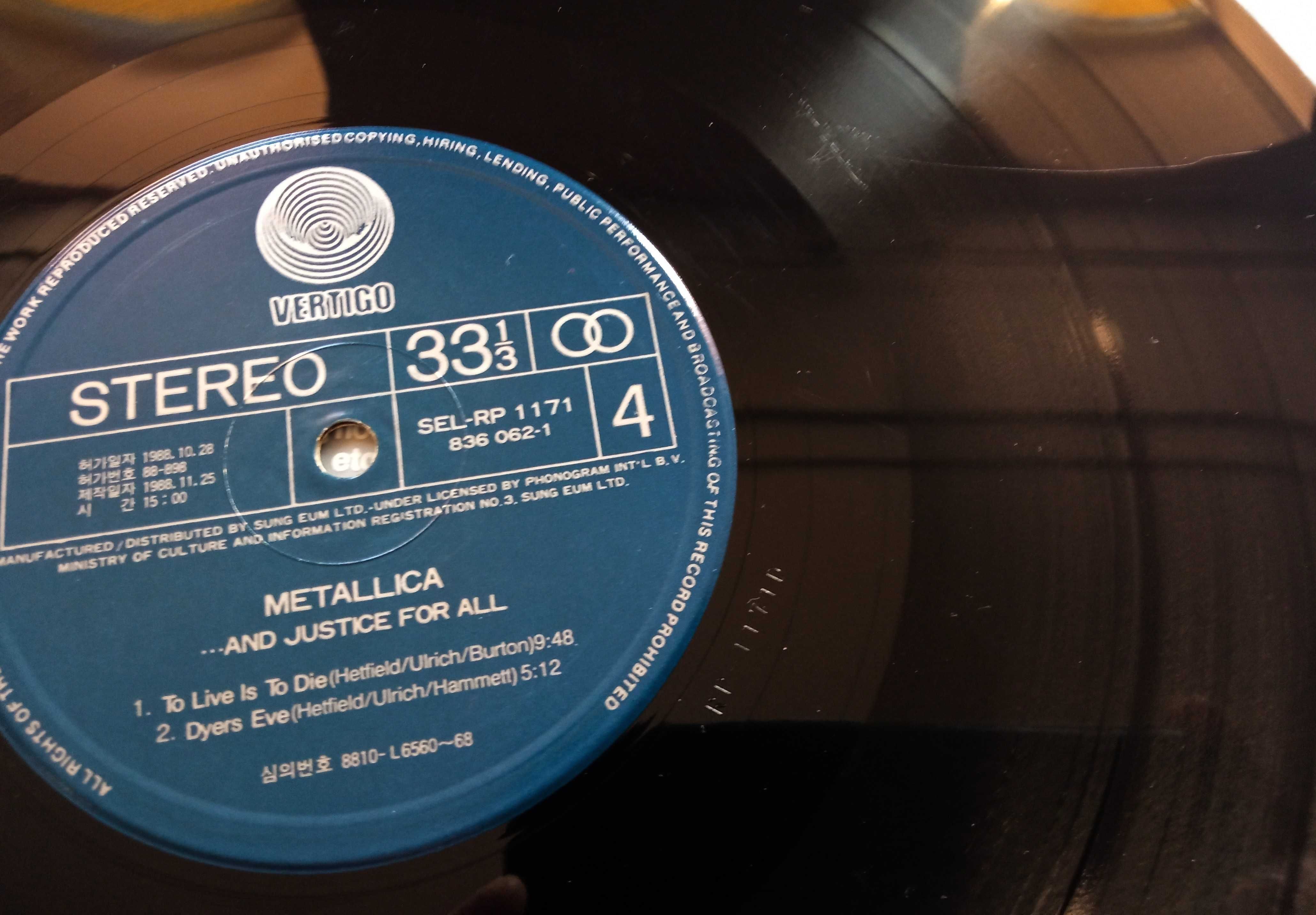 Metallica And Justice For All 1press 1988 2Lp Gatefold Korea rarytas!
