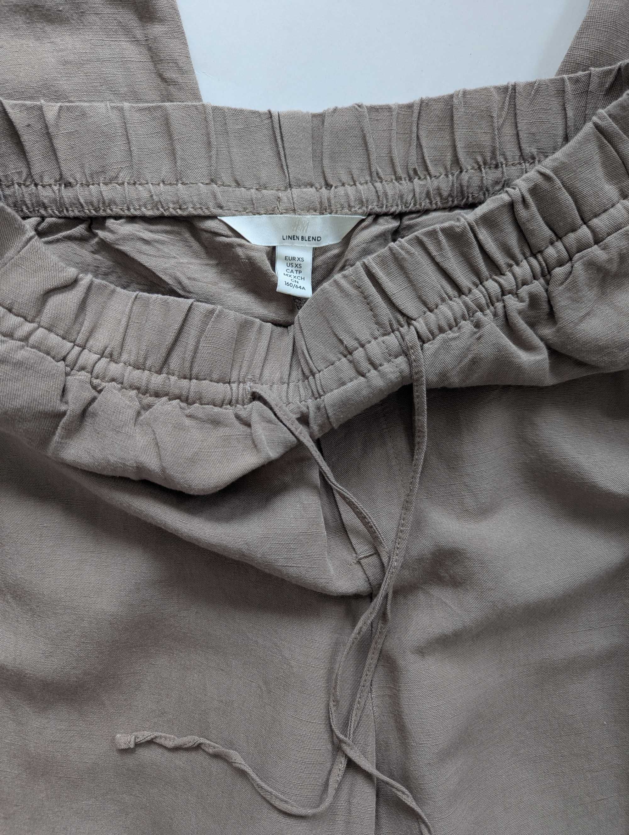 Бежеві літні штани,льон/ віскоза ,H&M,XS/S , ідеальний стан