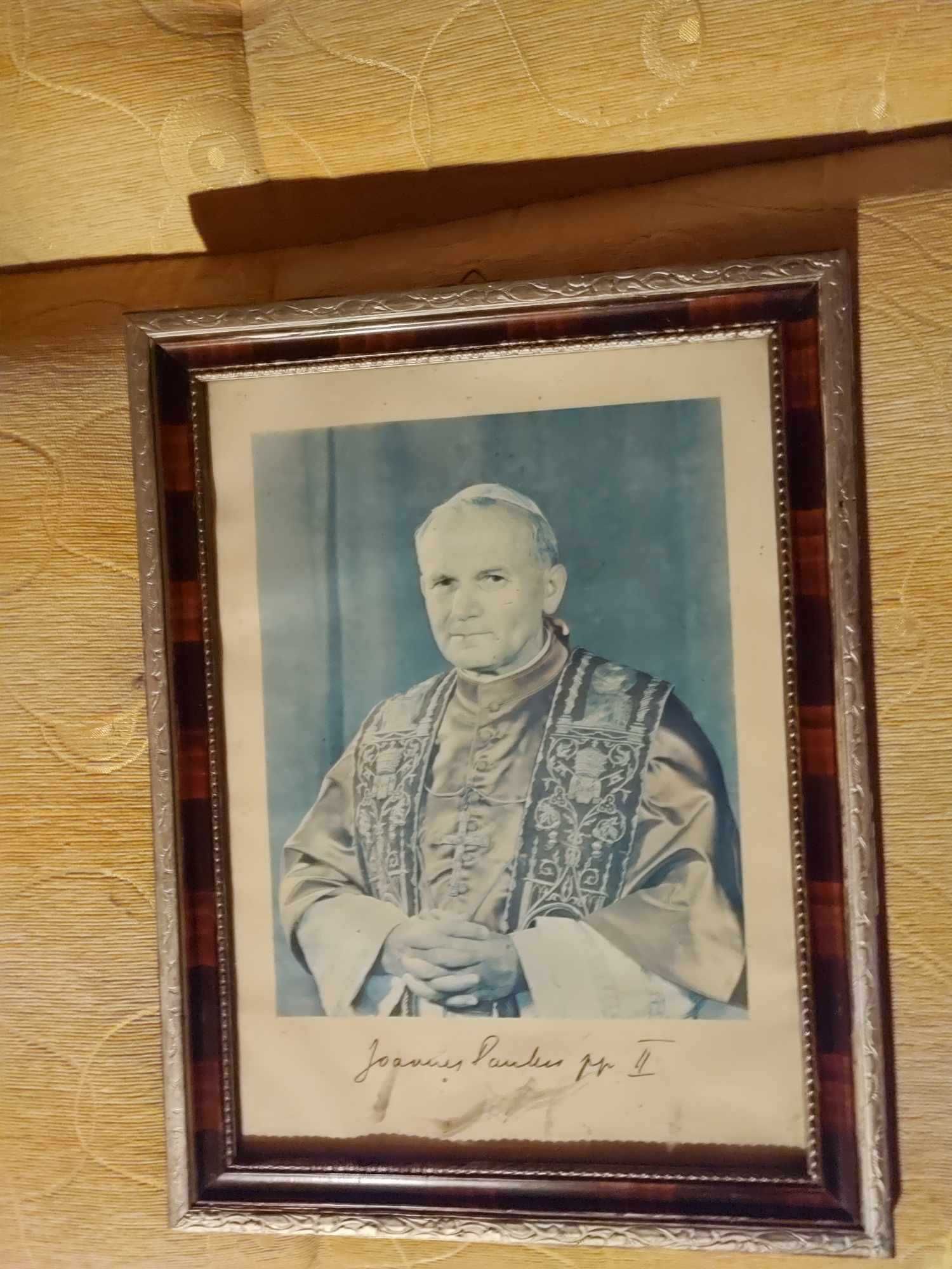 Obraz Jan Paweł II szkło drewno