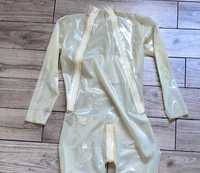 745/ OD RĘKI kombinezon XL catsuit LATEX CHLOROWANY transparentny