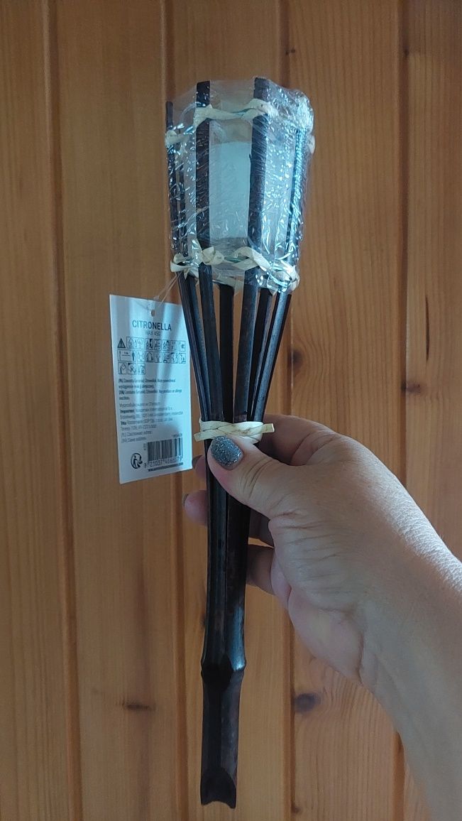 Nowa pochodnia bambusowa do ogrodu lub na balkon citronella