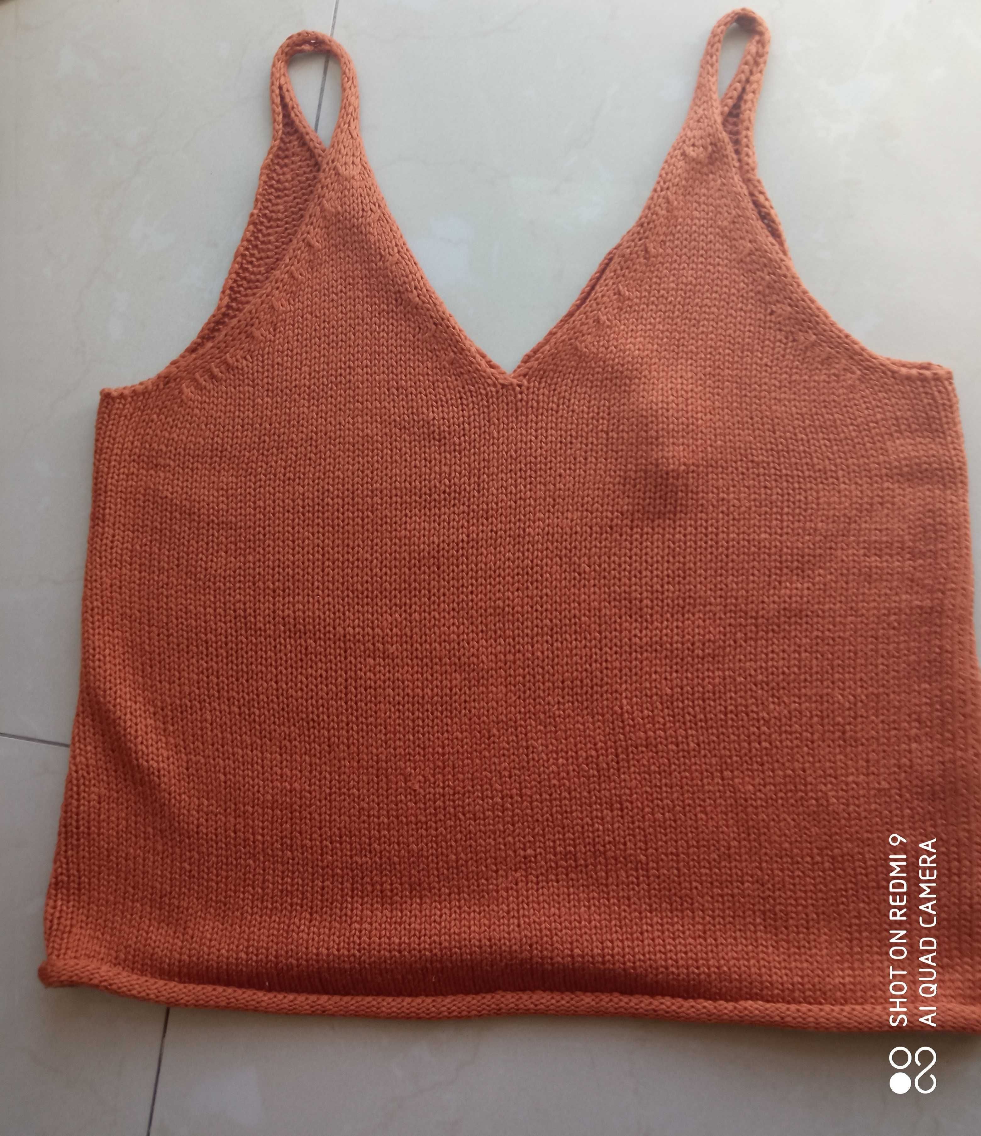 H&M bluzka na ramiączkach ruda S M 96 cm pachy hit