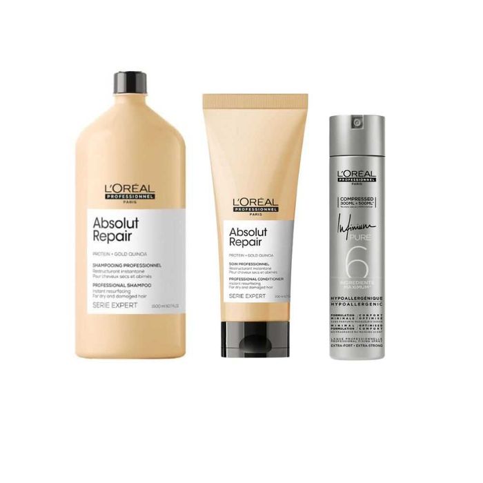 Zestaw szampon, odżywka i Lakier