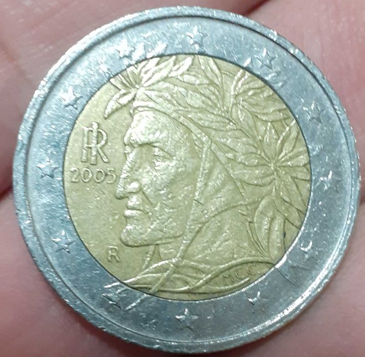 Moedas 2 euros Itália Dante Alighieri