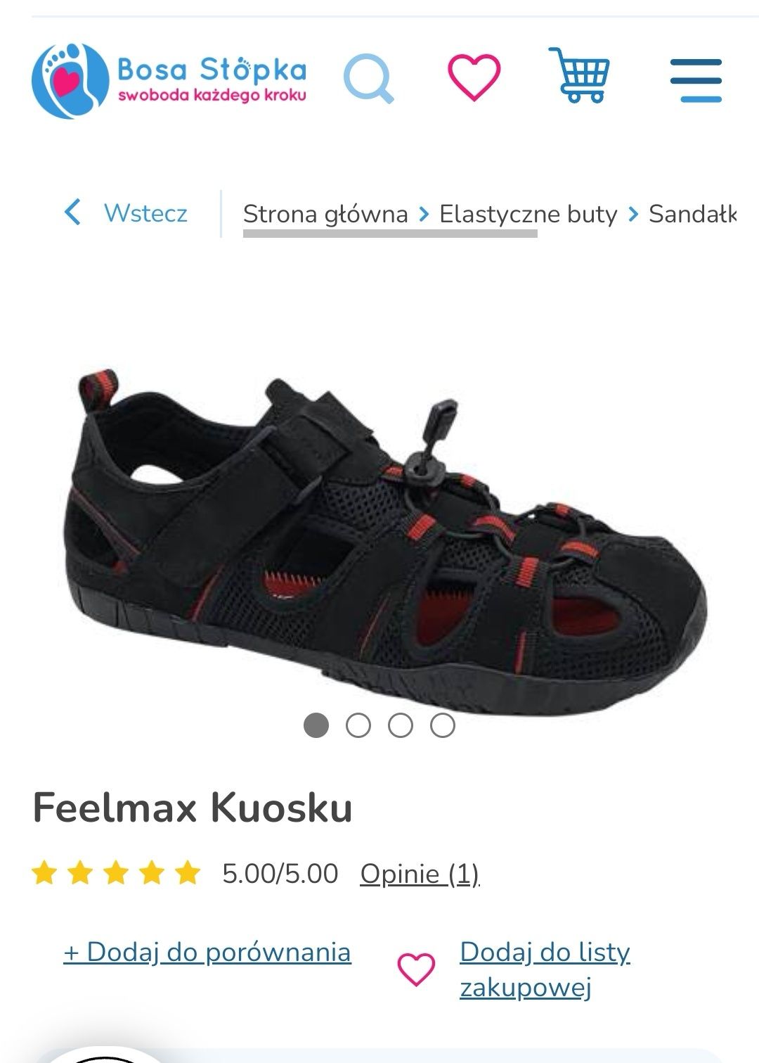 Buciki sandałki barefoot Feelmax Kiosku black r. 25 z Bosa Stópka