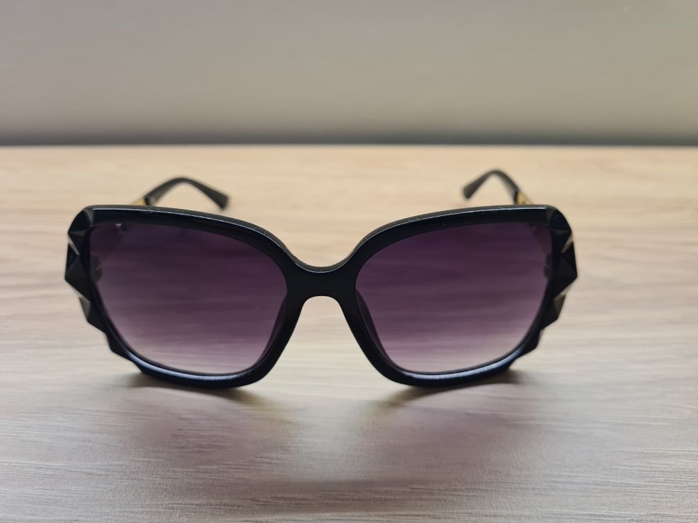 Nowe Damskie Okulary Przeciwsłoneczne Polaryzacyjne UV400 Czarne Złote