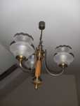 Lampa żyrandol wiszący klasyczny drewno retro