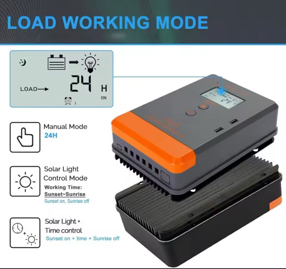 PowMR MPPT Контроллер заряда солнечной панели ЖК-дисплей 20А 12v 24v