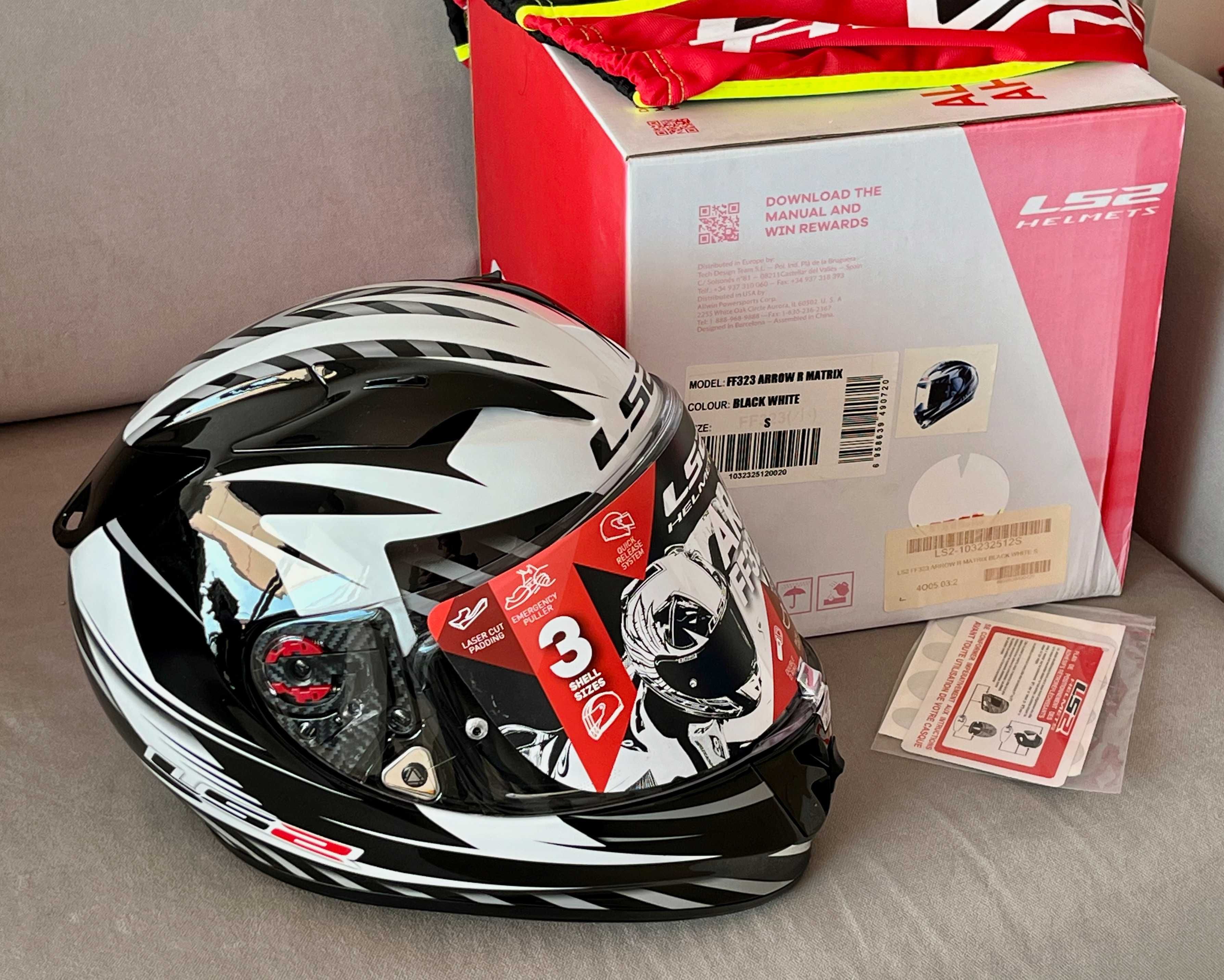 Capacete Ls2 ff323 Arrow R Matrix, Carbon/Kev.NOVO (40% Desconto) Tm S