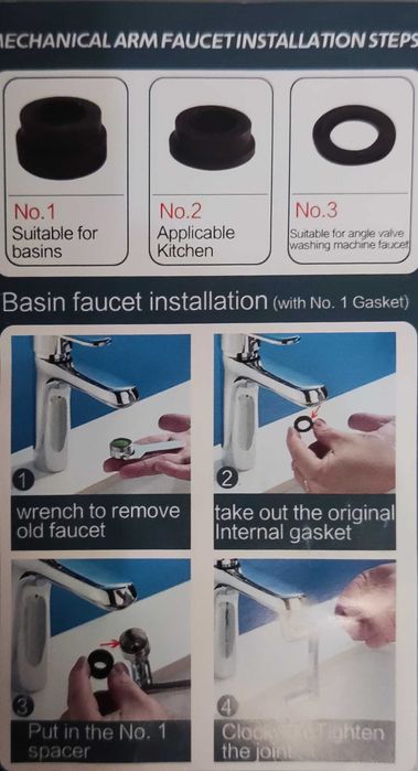 Bateria obrotowa regulacja łazienkowy kranik