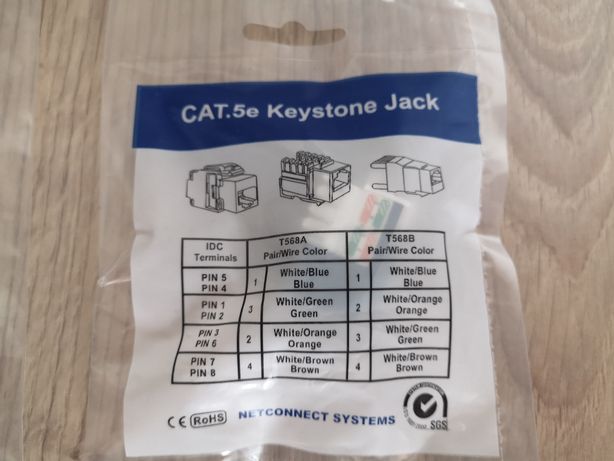 Cat.5e Keystone Jack nowy