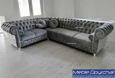 PRODUCENT Naroznik chesterfield glamour kryształki NR.8