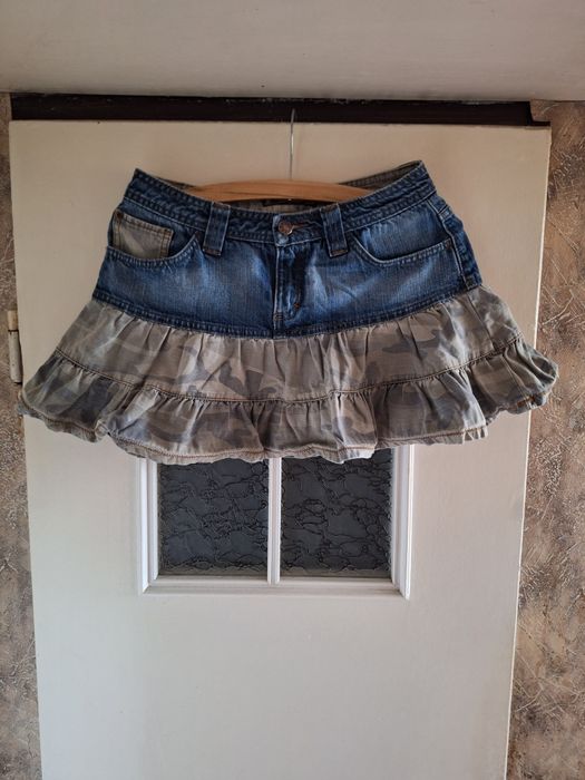 Spódnica jeansowa z falbanką