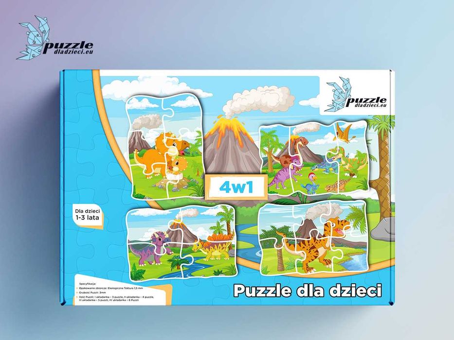 Puzzle Dla Dzieci Progresywne Dinozaury 03