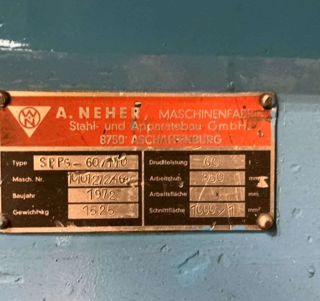 Prasa, gilotyna, gietarka 60ton