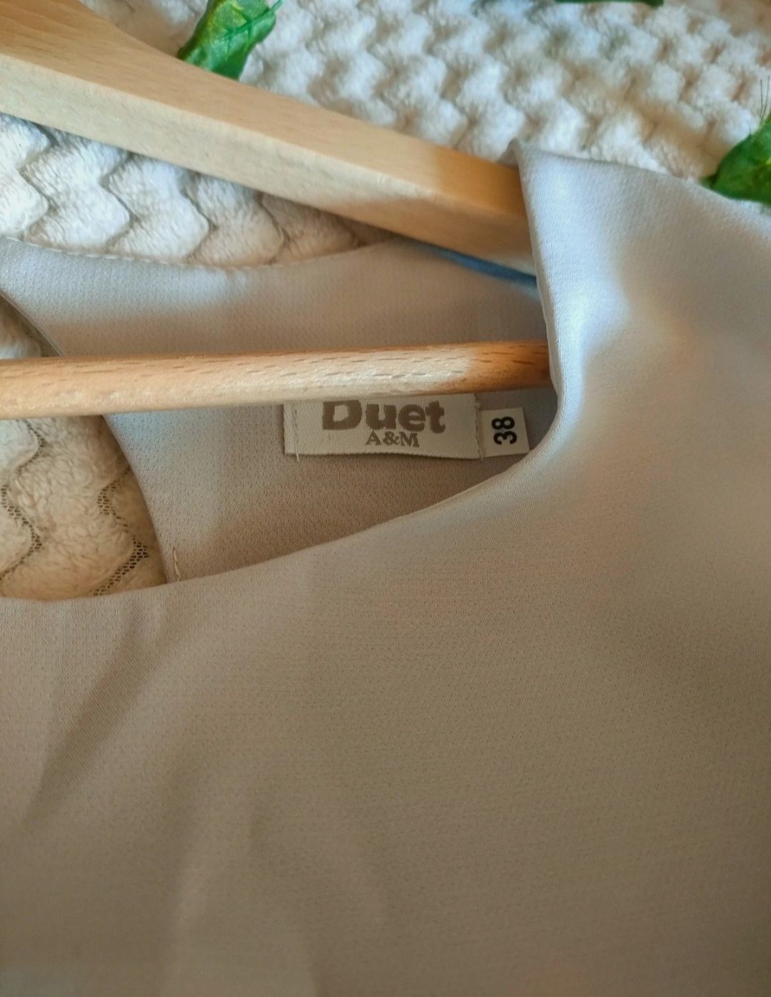 Duet A&M Sukienka szaro różowa 38 z paskiem na komunię koronka, z pask
